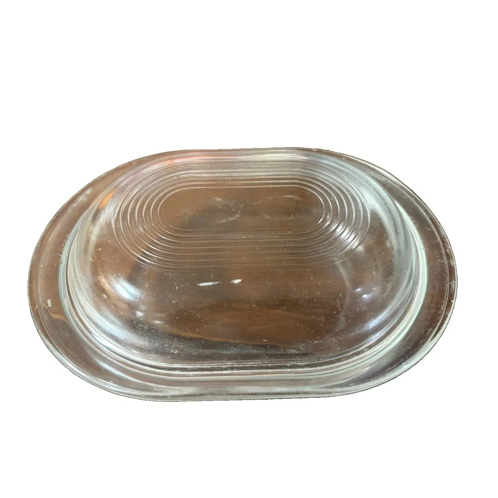 Vintage PYREX 602-B Clear Glass Oval Casserole Dish 602-C Lid Corning USA